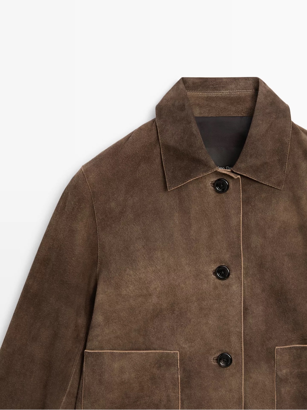 Massimo Dutti Classic Brown Suede Button-Front Jacket — image 7 of 8